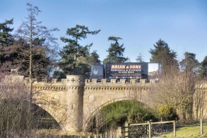 Brian and Sons Removals Crossing the Lion Bridge in Alnwick
